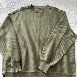 Aerie Big Chill Textured Crew Sweatshirt